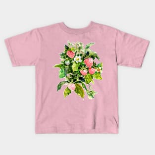 Pink Strawberries Kids T-Shirt